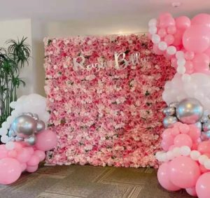 mur de fleurs